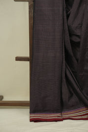 Black Cotton Ilkal Saree - SRBCIS1045