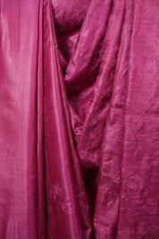 Rani Pink Machine Embroidered Tussar Silk Saree - SRRPMETSS1602