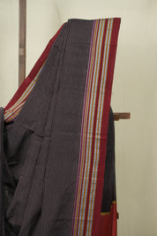 Black Cotton Ilkal Saree - SRBCIS1045