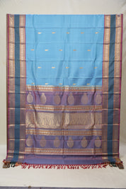 Sky Blue Kanjivaram Silk Saree-SRSBKSS221