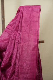 Rani Pink Machine Embroidered Tussar Silk Saree - SRRPMETSS1602