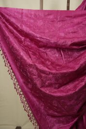 Rani Pink Machine Embroidered Tussar Silk Saree - SRRPMETSS1602