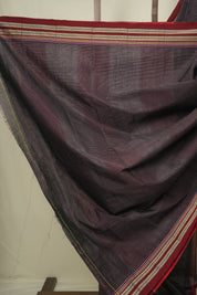 Black Cotton Ilkal Saree - SRBCIS1045