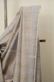 Grey Raw Silk Saree - SRGRSS776