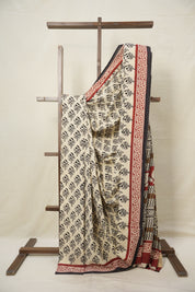 Cream HBP Cotton Saree - SRCCS3033