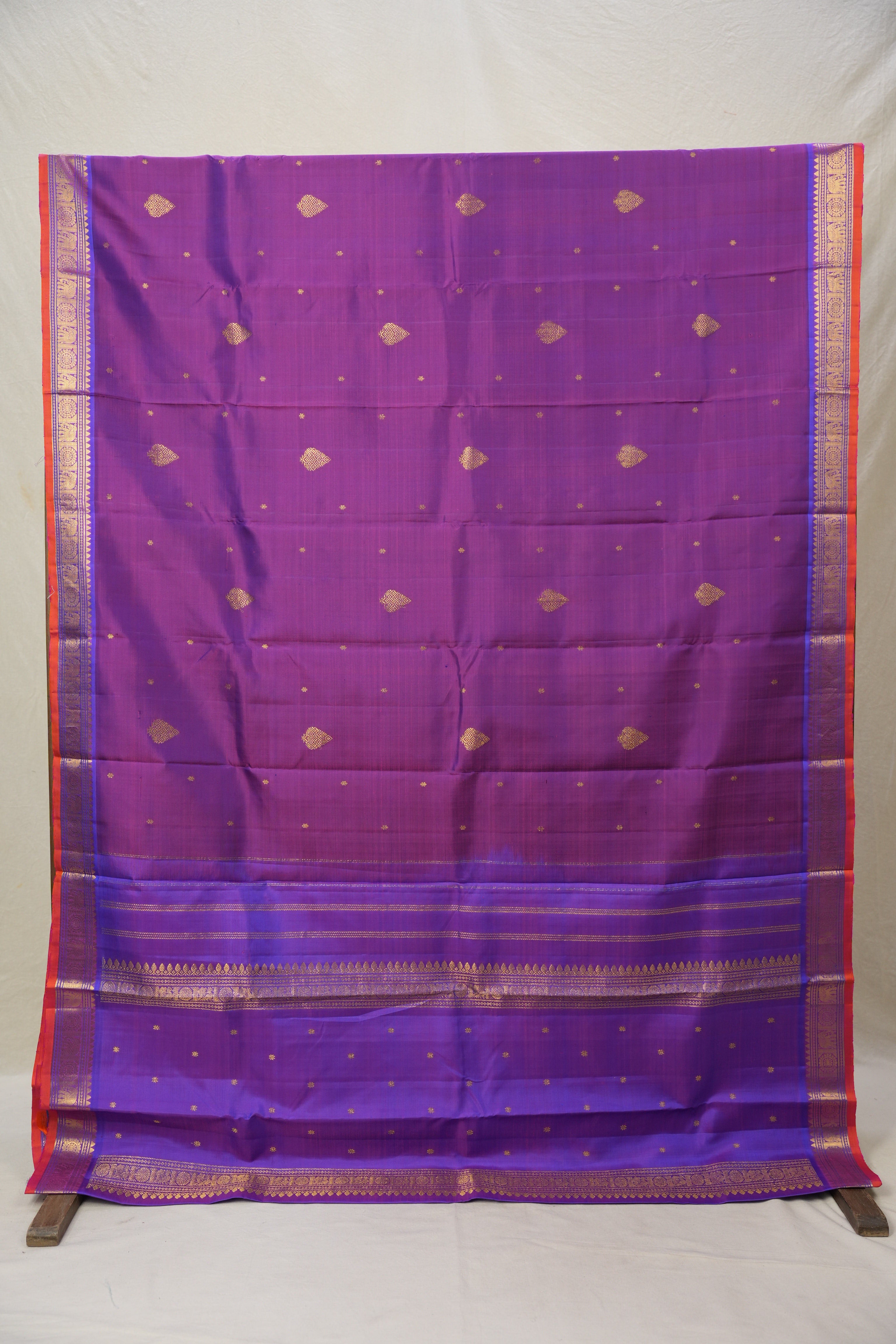 Two Tone Purple Kanjivaram Silk Saree - SRTTPKSS991