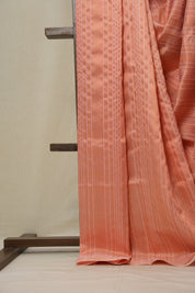 Dark Peach Raw Silk Saree - SRDPRSS777