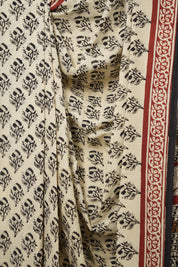 Cream HBP Cotton Saree - SRCCS3033
