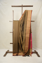 Khaki Raw Silk Saree - SRKRSS829
