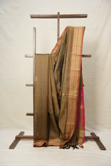 Khaki Raw Silk Saree - SRKRSS829