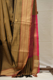 Khaki Raw Silk Saree - SRKRSS829