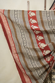 Cream HBP Cotton Saree - SRCCS3033