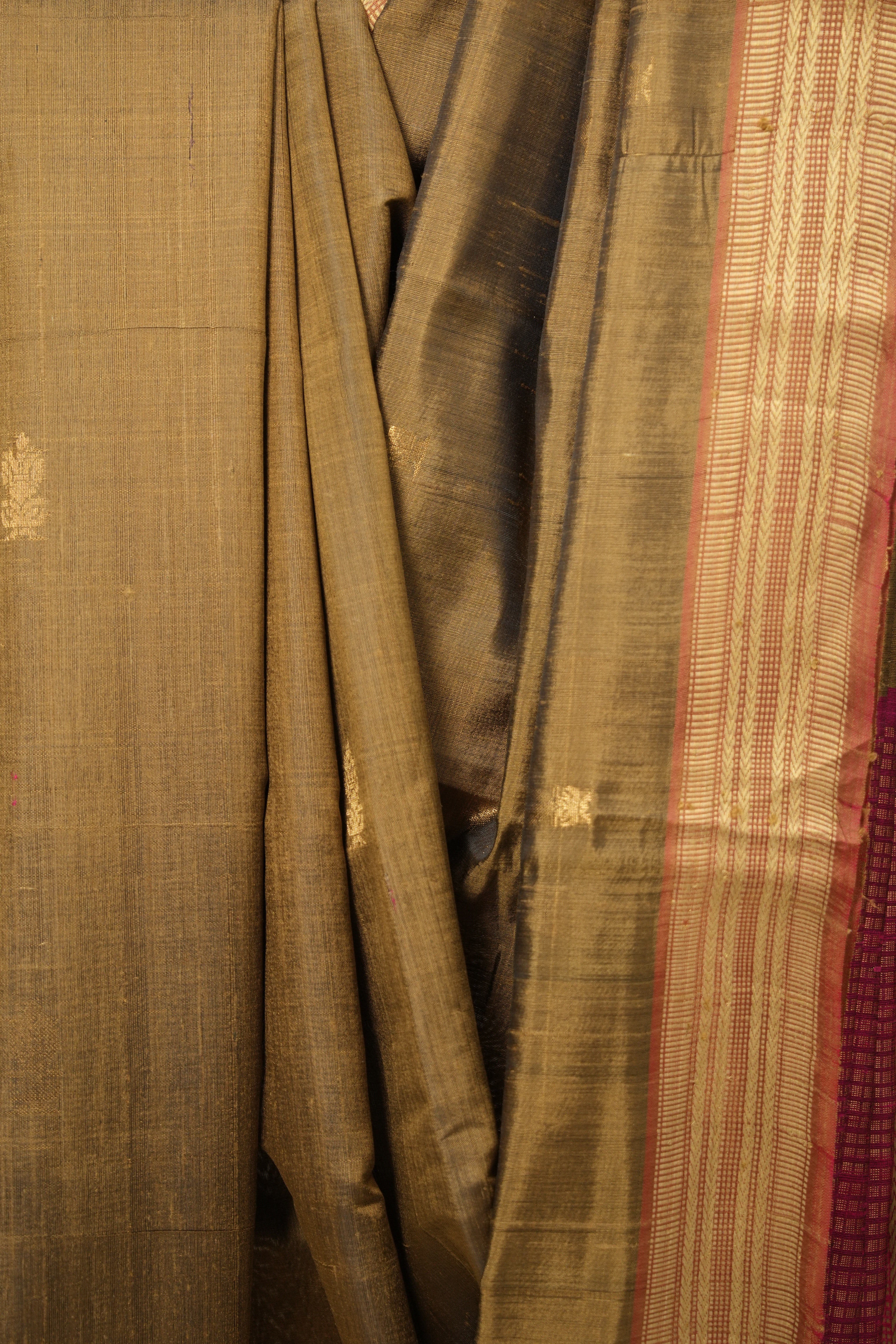 Khaki Raw Silk Saree - SRKRSS829