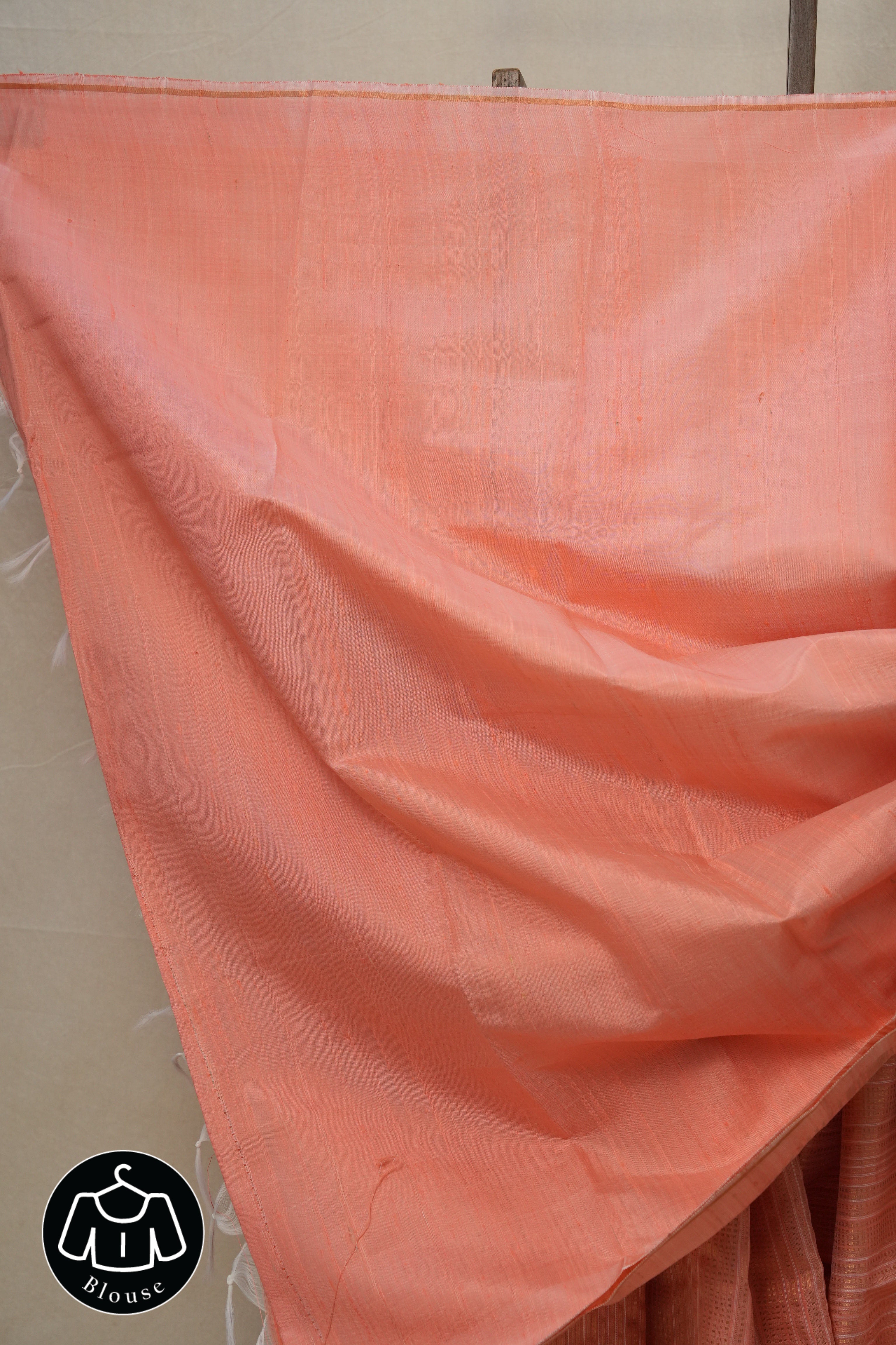 Dark Peach Raw Silk Saree - SRDPRSS777