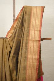 Khaki Raw Silk Saree - SRKRSS829