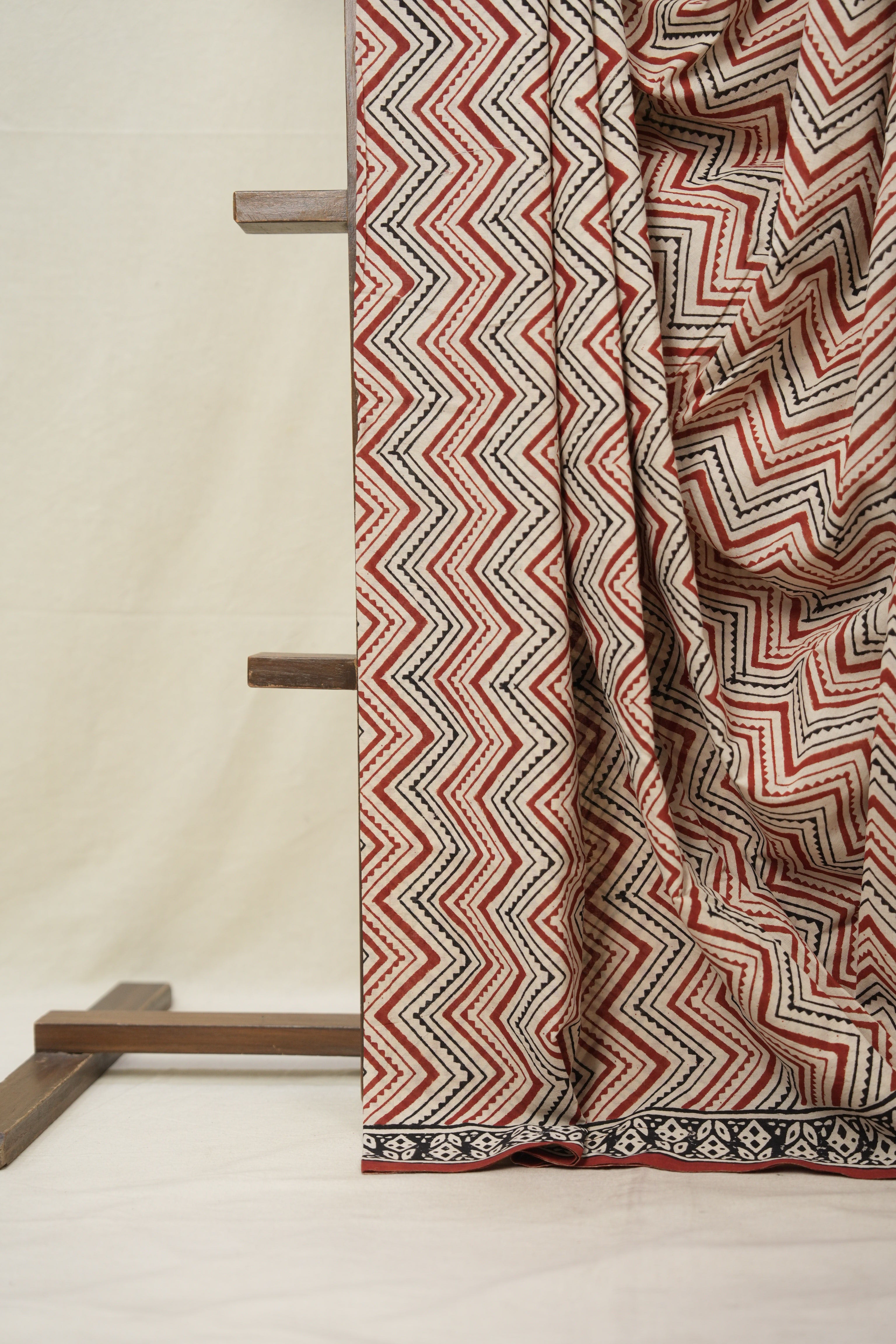 Cream-Maroon HBP Cotton Saree - SRCMCS3030