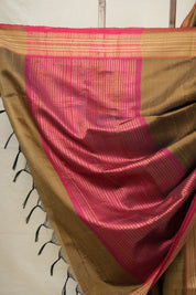 Khaki Raw Silk Saree - SRKRSS829
