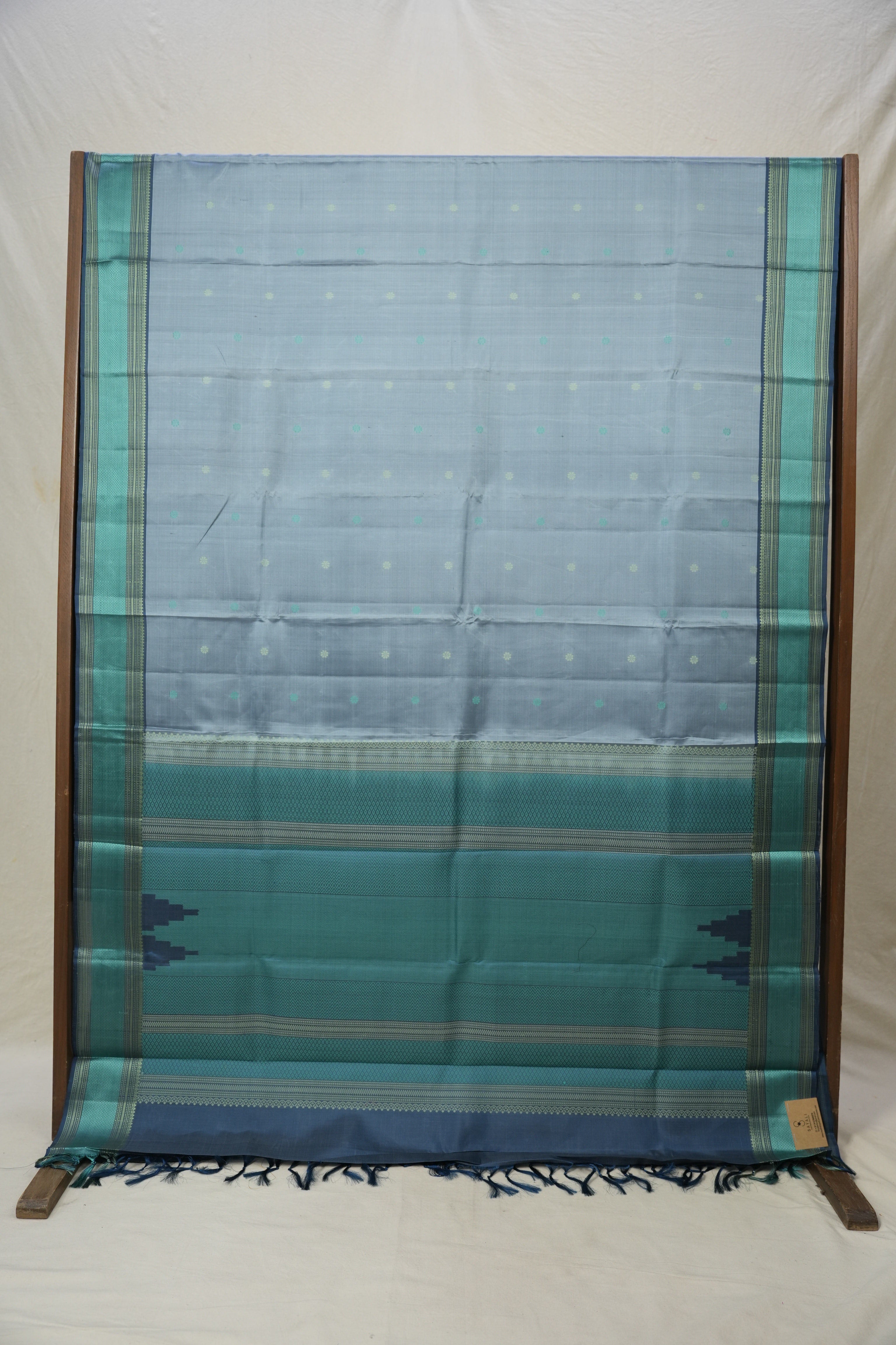 Steel Grey Kanjivaram Silk Saree - SRSGKSS968