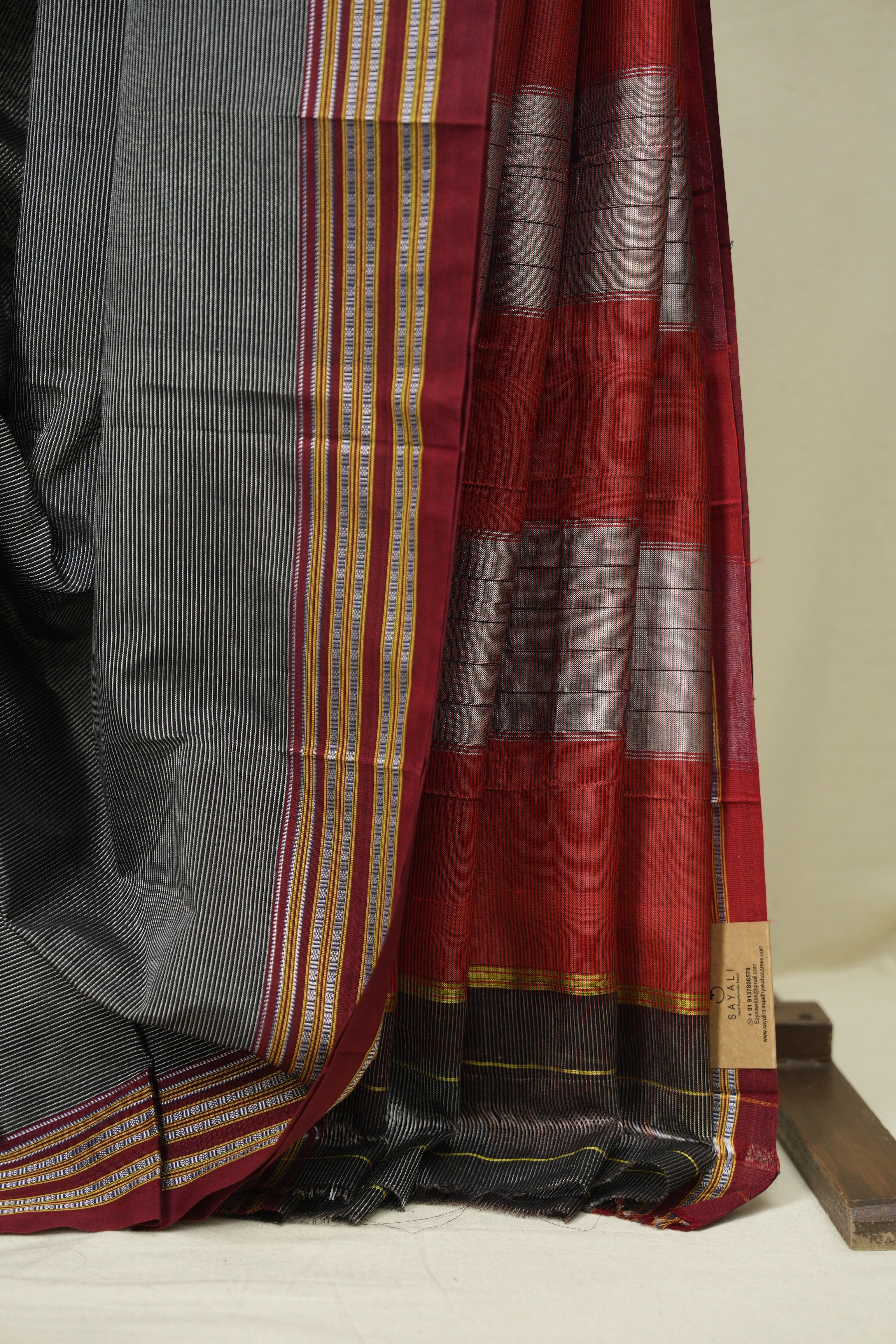 Silver Grey Cotton Ilkal Saree - SRSGCIS1042