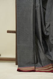 Silver Grey Cotton Ilkal Saree - SRSGCIS1042