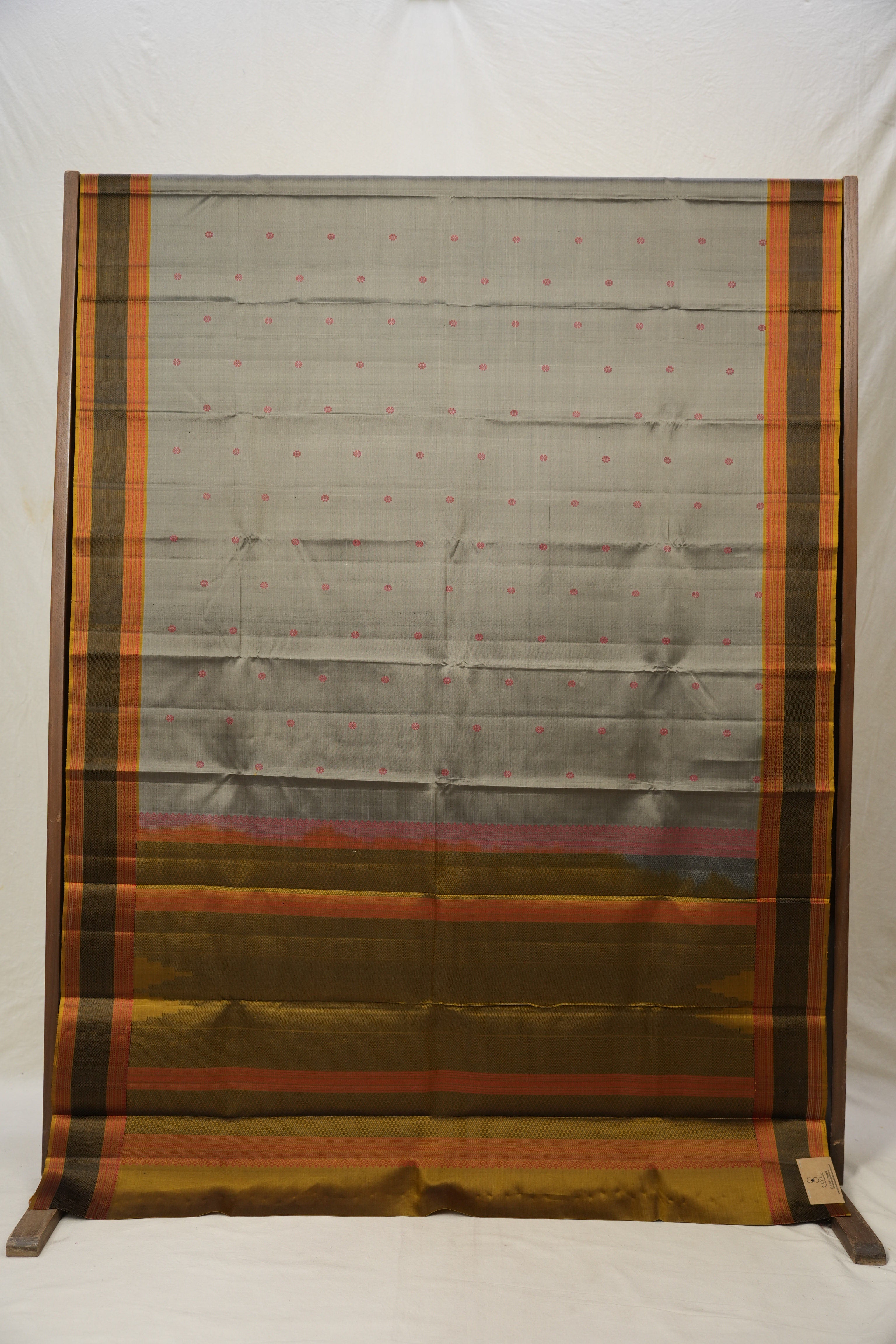 Teal Grey Kanjivaram Silk Saree- SRTGKSS960