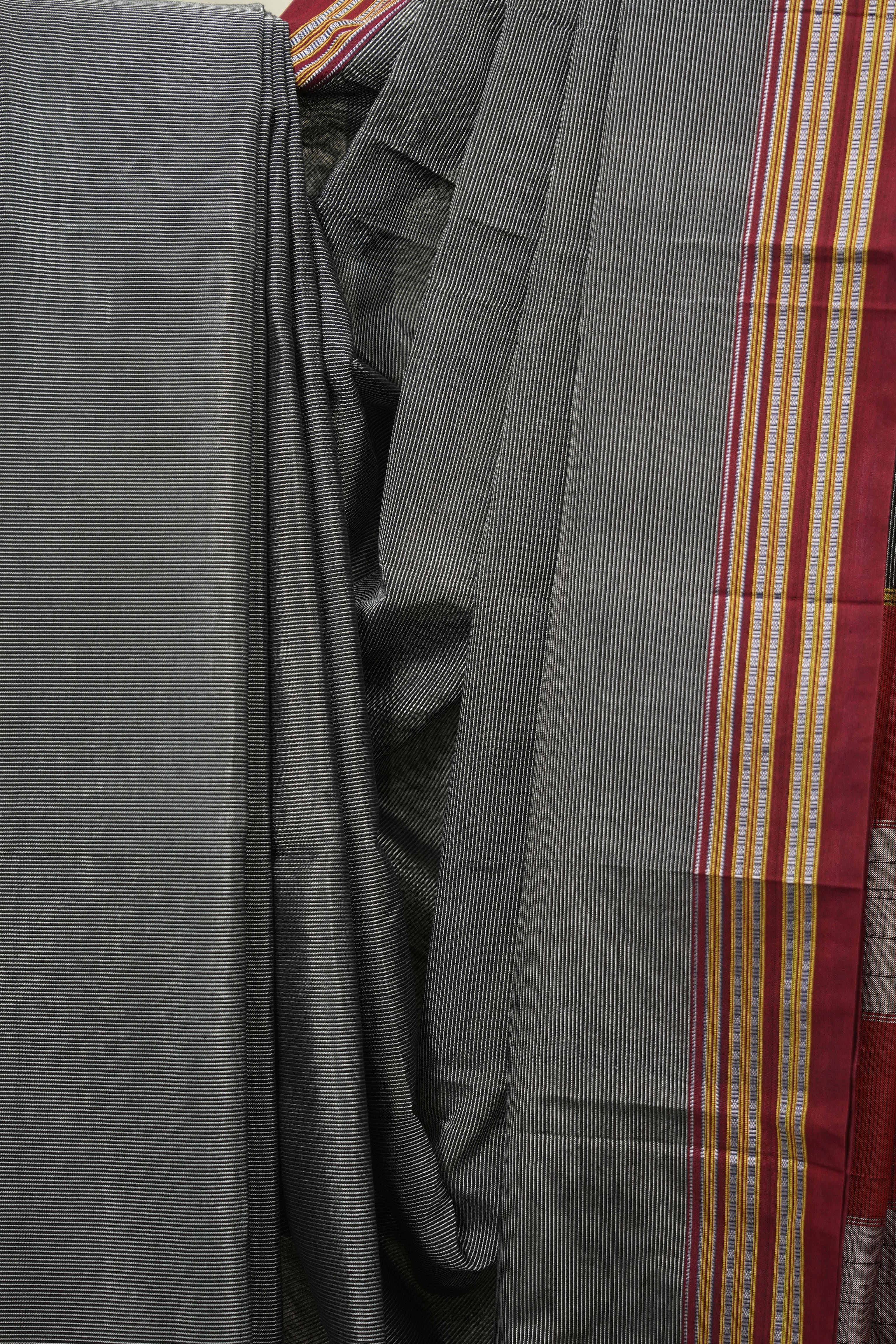 Silver Grey Cotton Ilkal Saree - SRSGCIS1042