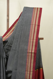 Silver Grey Cotton Ilkal Saree - SRSGCIS1042