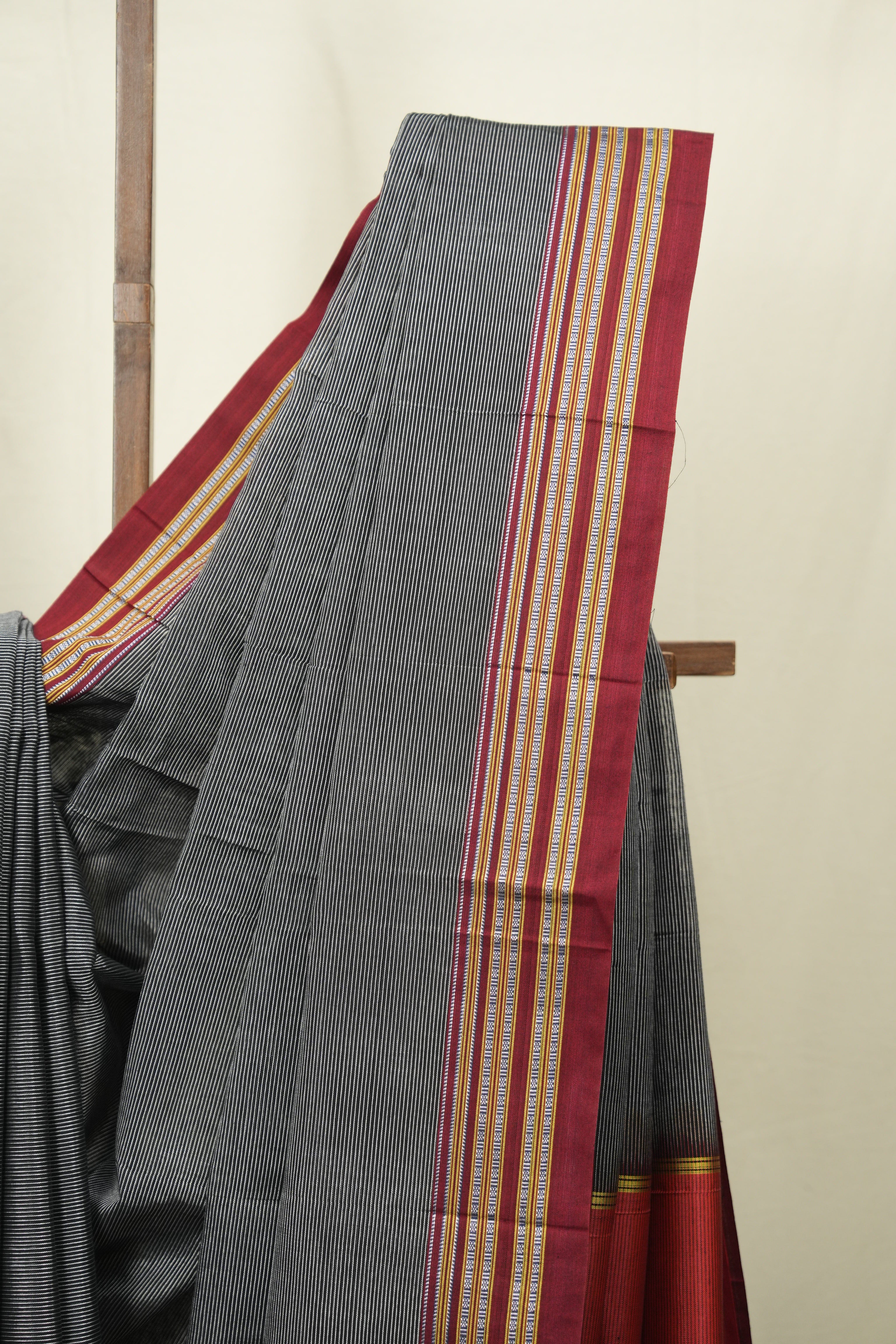 Silver Grey Cotton Ilkal Saree - SRSGCIS1042