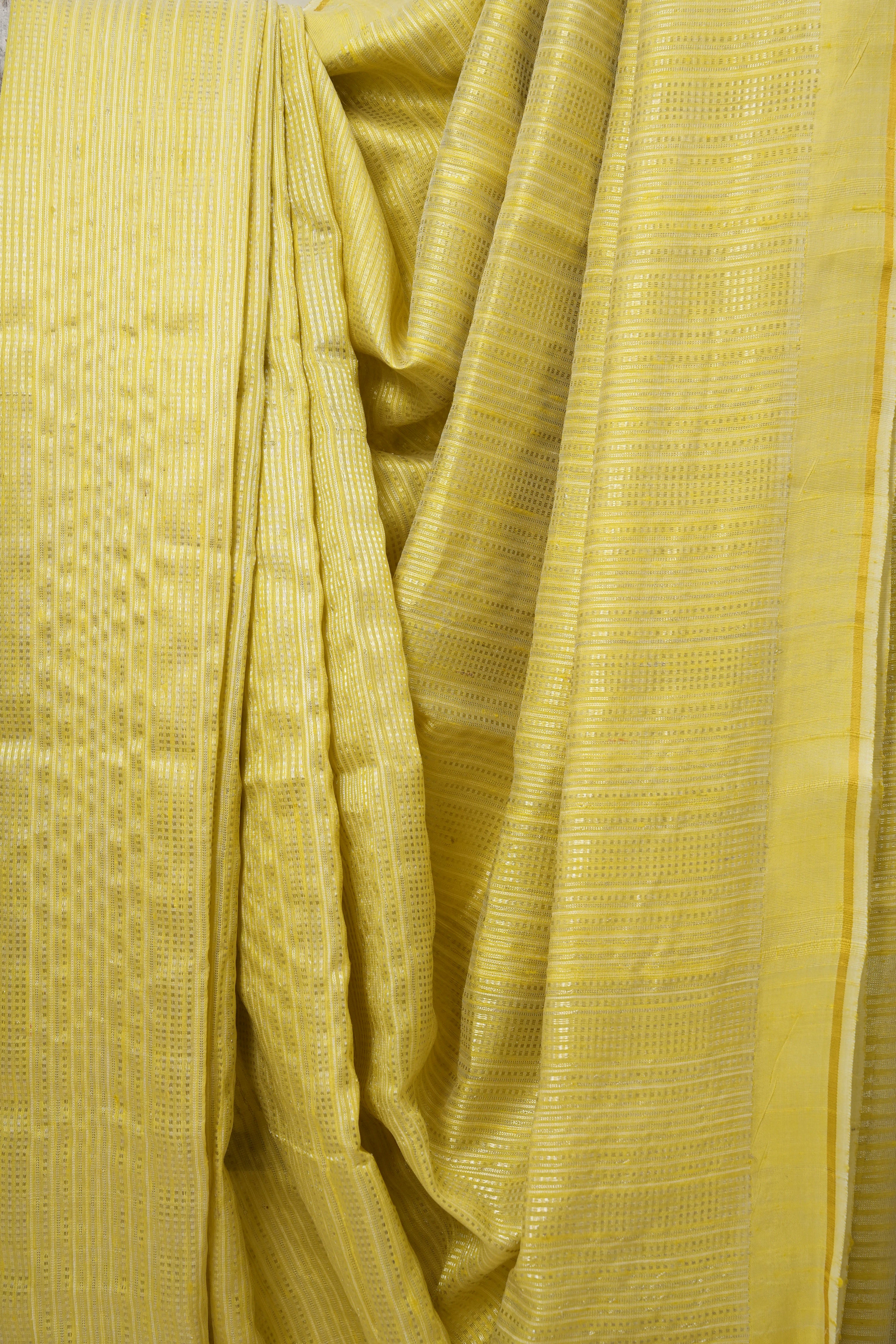 Lemon Yellow Raw Silk Saree - SRLYRSS773