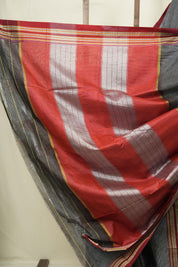 Silver Grey Cotton Ilkal Saree - SRSGCIS1042