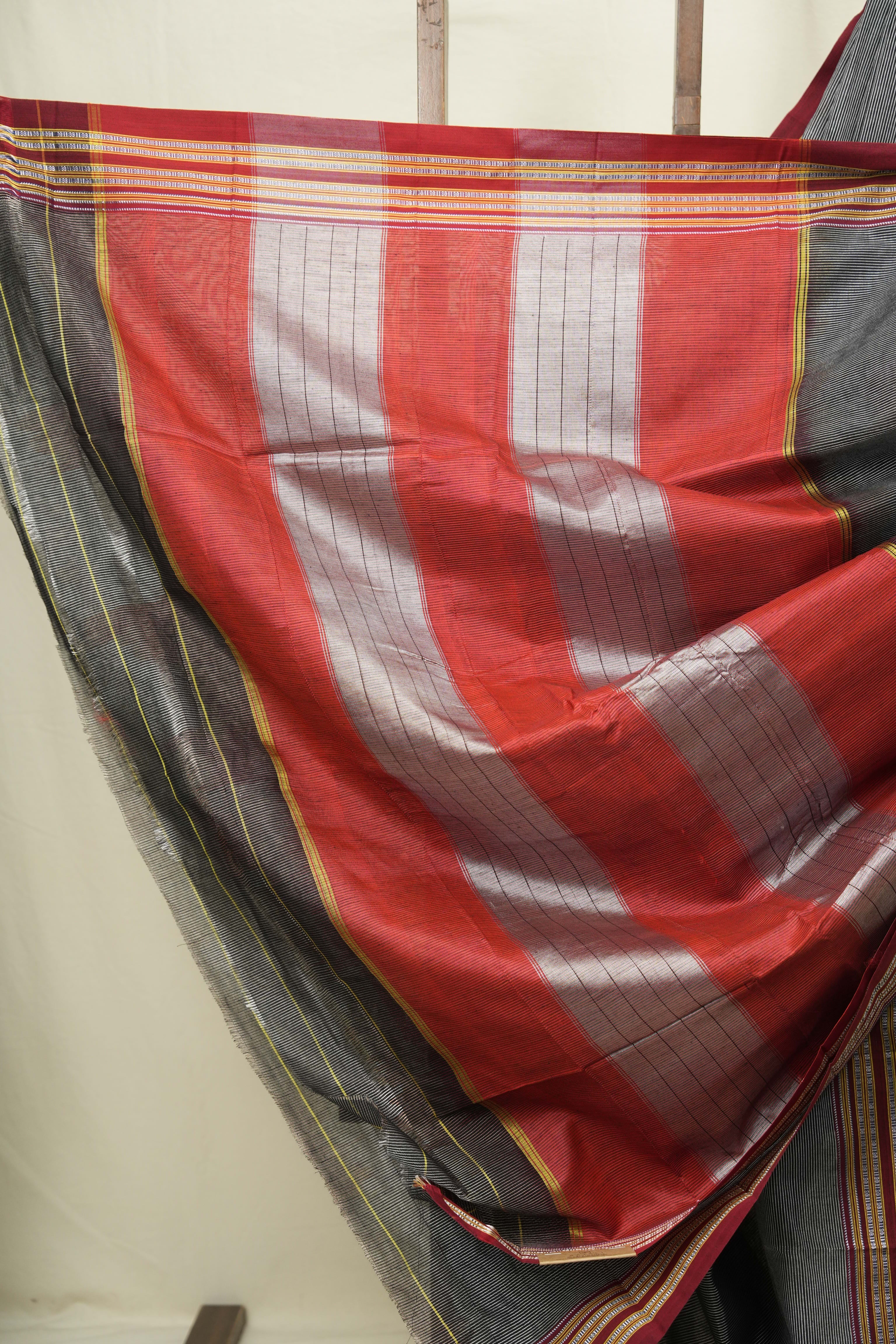 Silver Grey Cotton Ilkal Saree - SRSGCIS1042