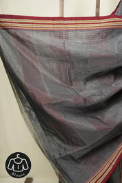 Silver Grey Cotton Ilkal Saree - SRSGCIS1042