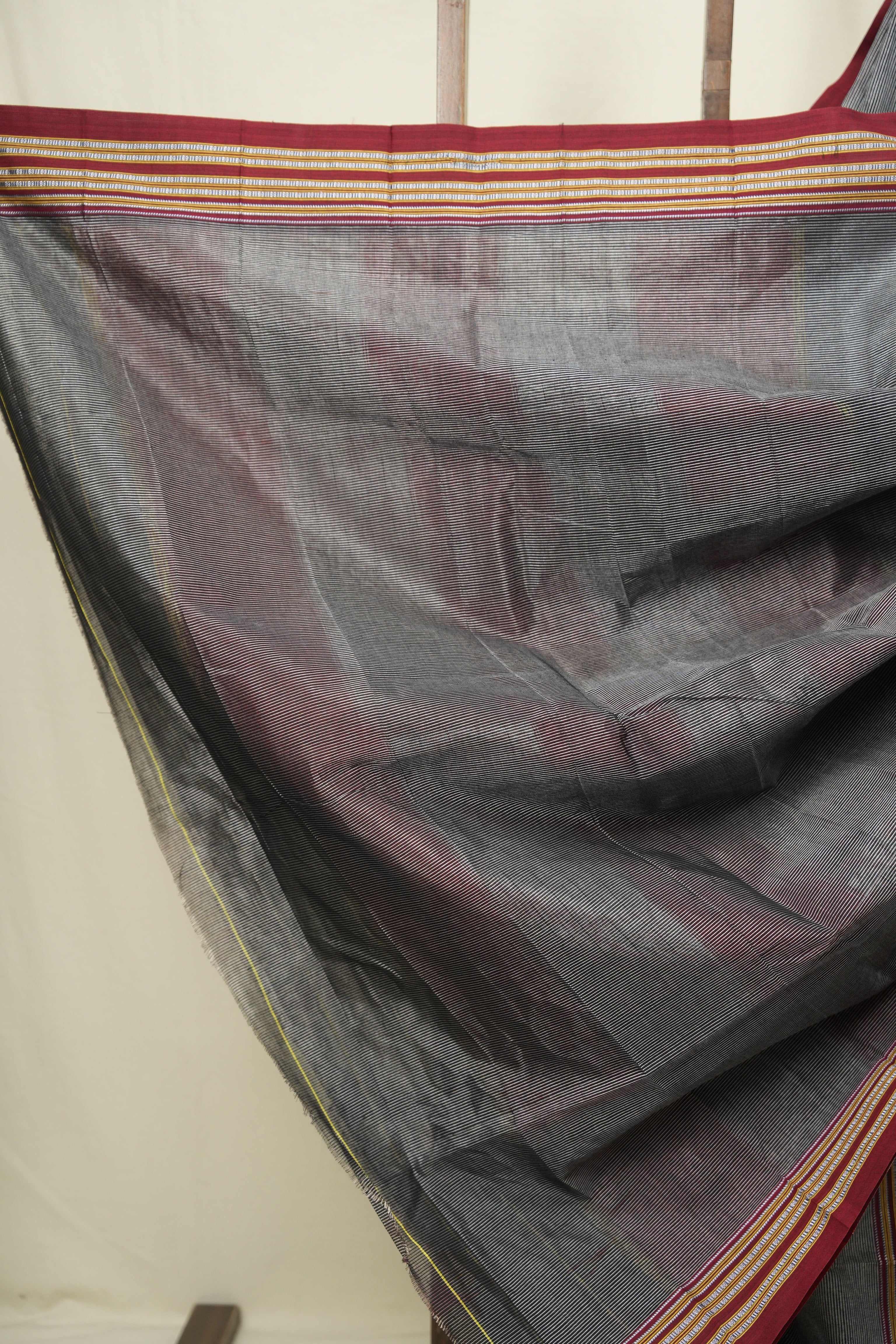 Silver Grey Cotton Ilkal Saree - SRSGCIS1042