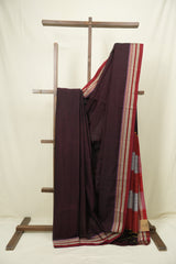 Wine Cotton Ilkal Saree - SRWCIS1041
