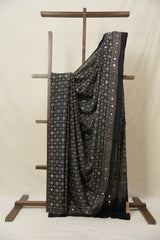 Black HBP Modal Silk Saree - SRBMSS615