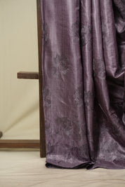 Pale Purple Machine Embroidered Tussar Silk Saree - SRPPMETSS1601
