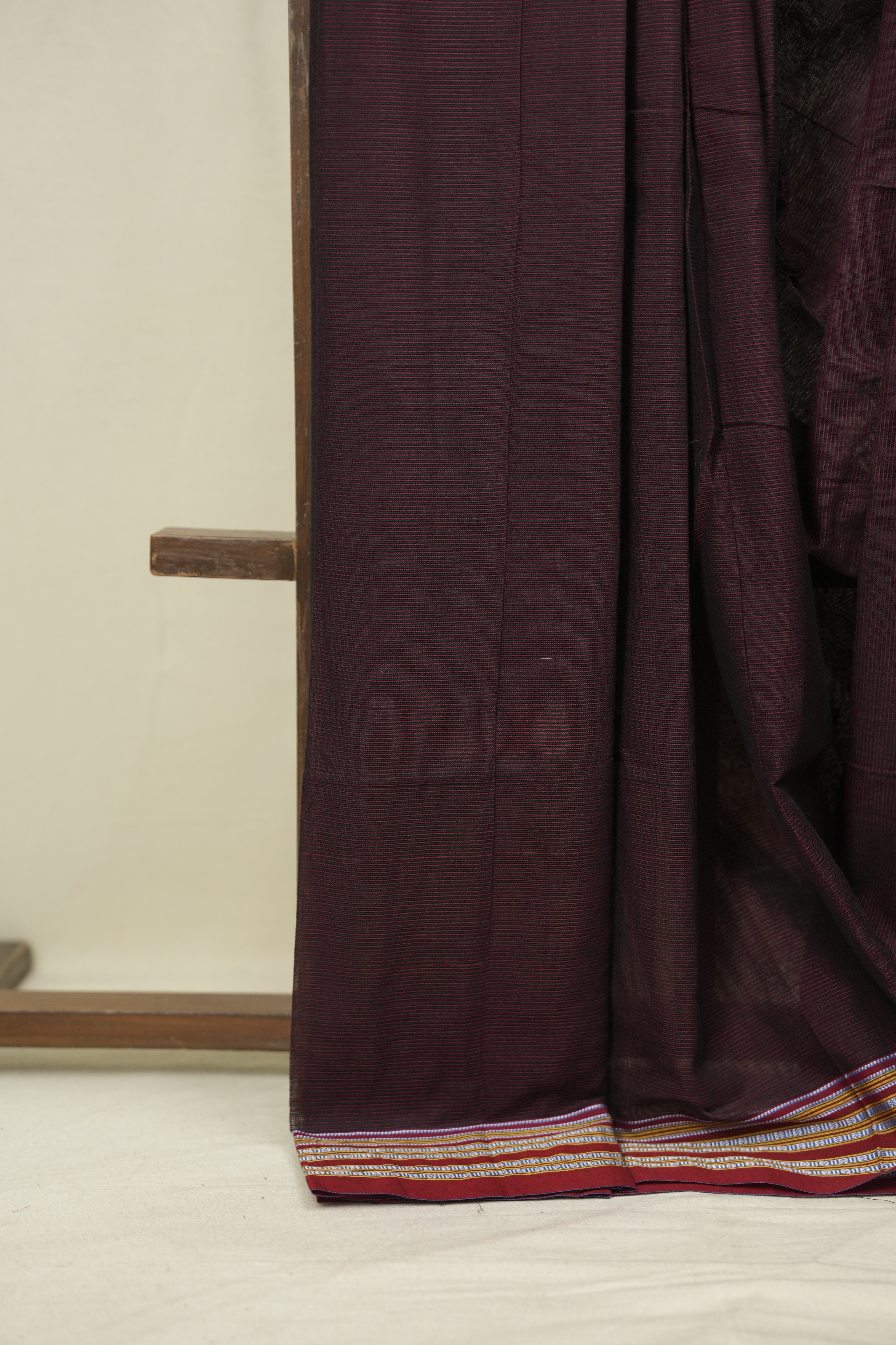Wine Cotton Ilkal Saree - SRWCIS1041