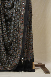Black HBP Modal Silk Saree - SRBMSS615