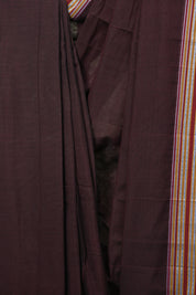 Wine Cotton Ilkal Saree - SRWCIS1041
