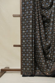Black HBP Modal Silk Saree - SRBMSS615