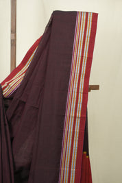 Wine Cotton Ilkal Saree - SRWCIS1041