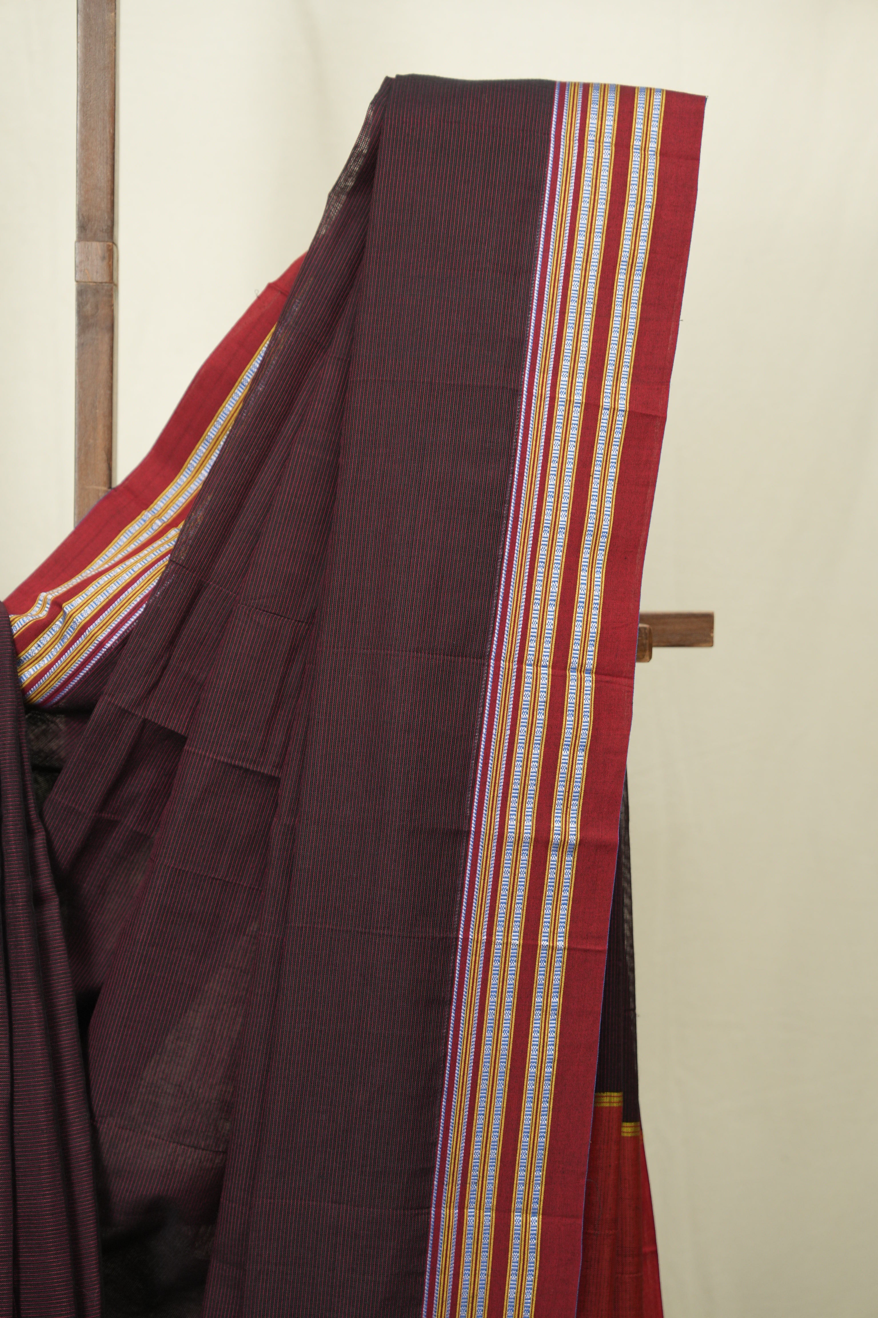 Wine Cotton Ilkal Saree - SRWCIS1041