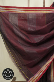 Wine Cotton Ilkal Saree - SRWCIS1041