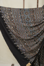 Black HBP Modal Silk Saree - SRBMSS615