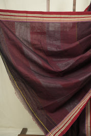 Wine Cotton Ilkal Saree - SRWCIS1041