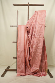 Peach Machine Embroidered Tussar Silk Saree - SRPMETSS1599