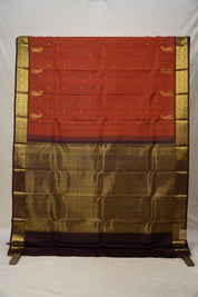 Brick Red Kanjivaram Silk Saree - SRBRKSS1021