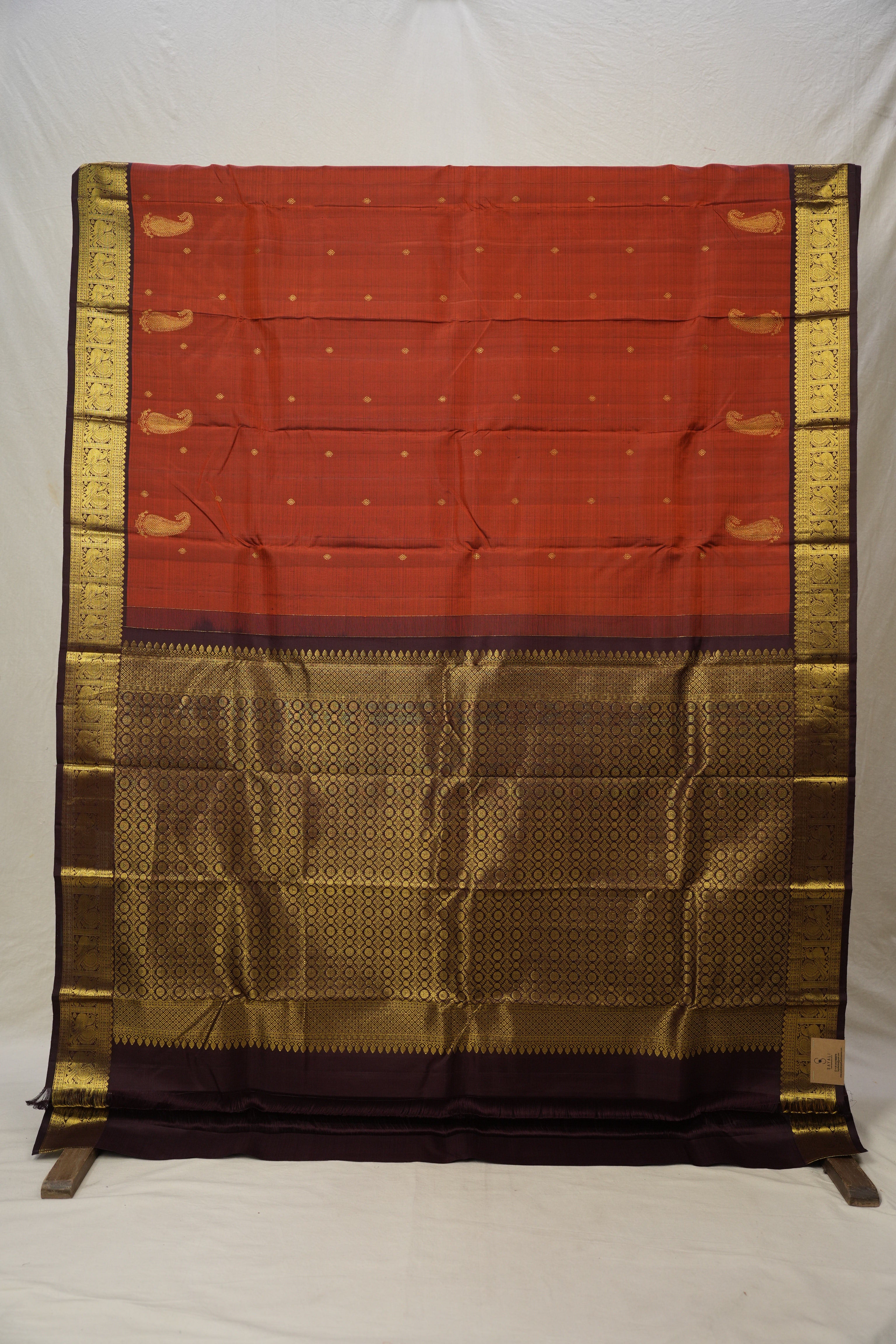 Brick Red Kanjivaram Silk Saree - SRBRKSS1021