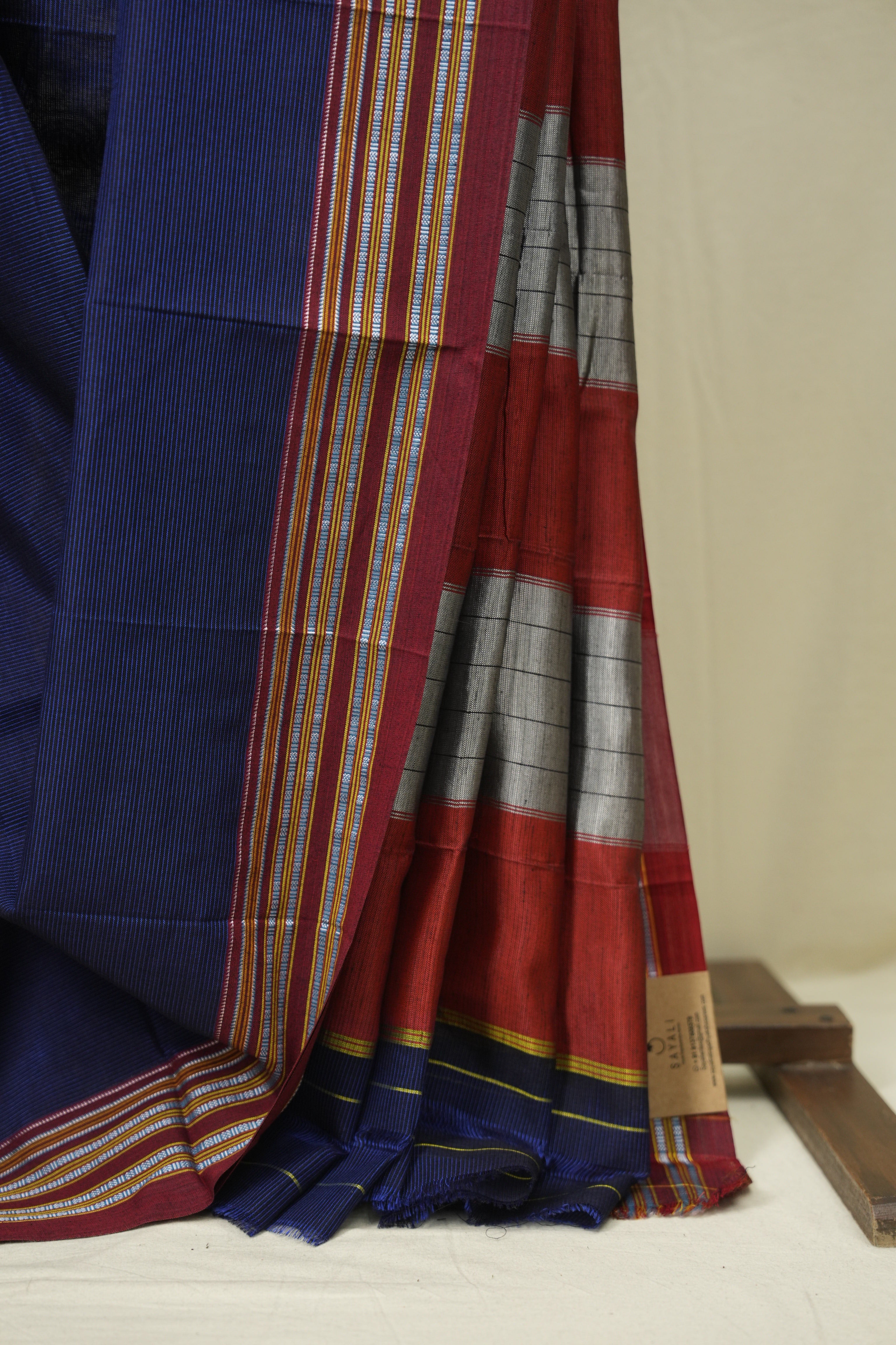 Navy Blue Cotton Ilkal Saree - SRNBCIS1025