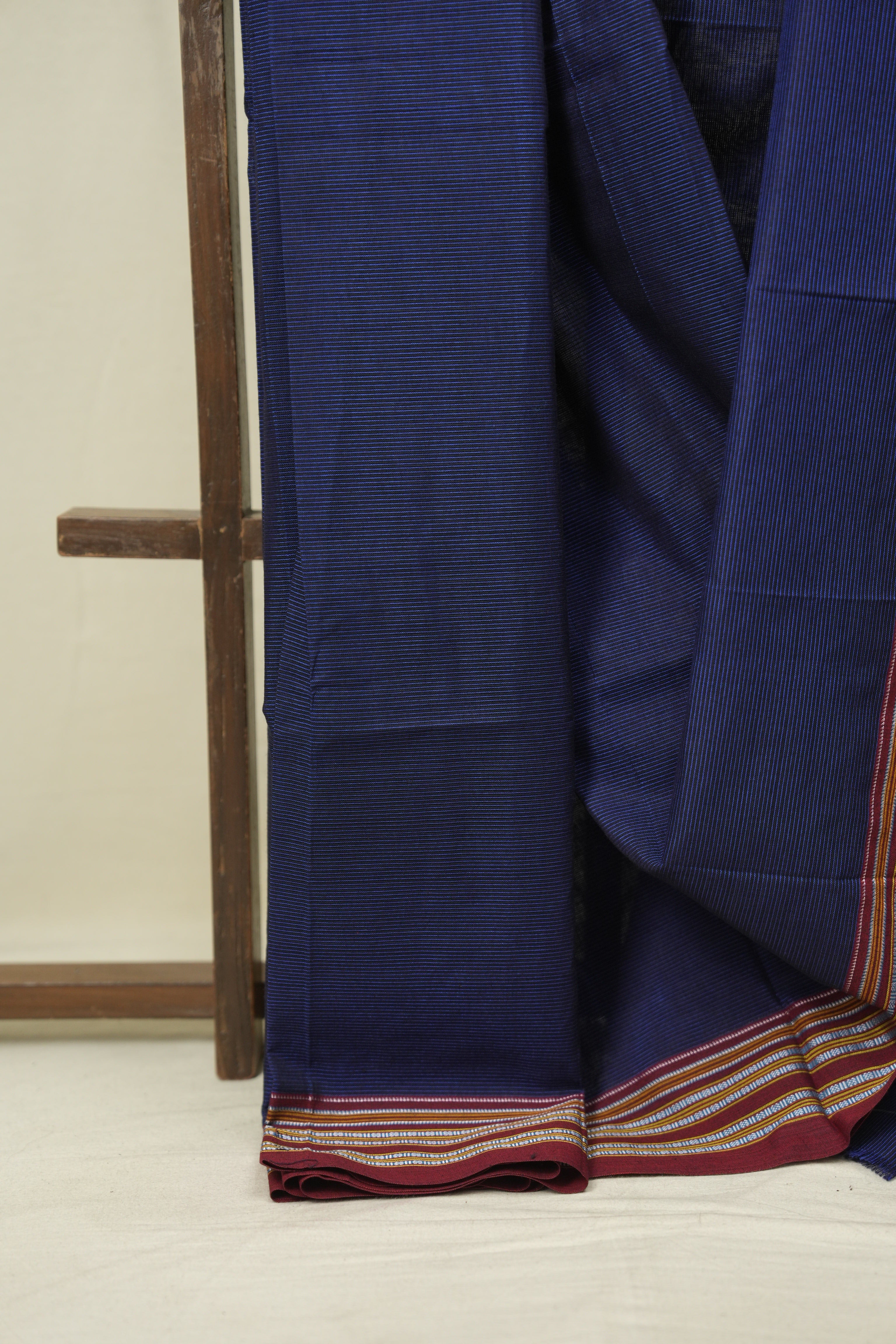 Navy Blue Cotton Ilkal Saree - SRNBCIS1025